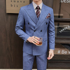 Spring And Summer Professional Casual Men's Three-piece Suit Jacket