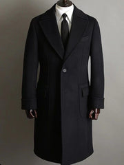 Men's Double Breasted Medium Length Pure Cashmere Coat